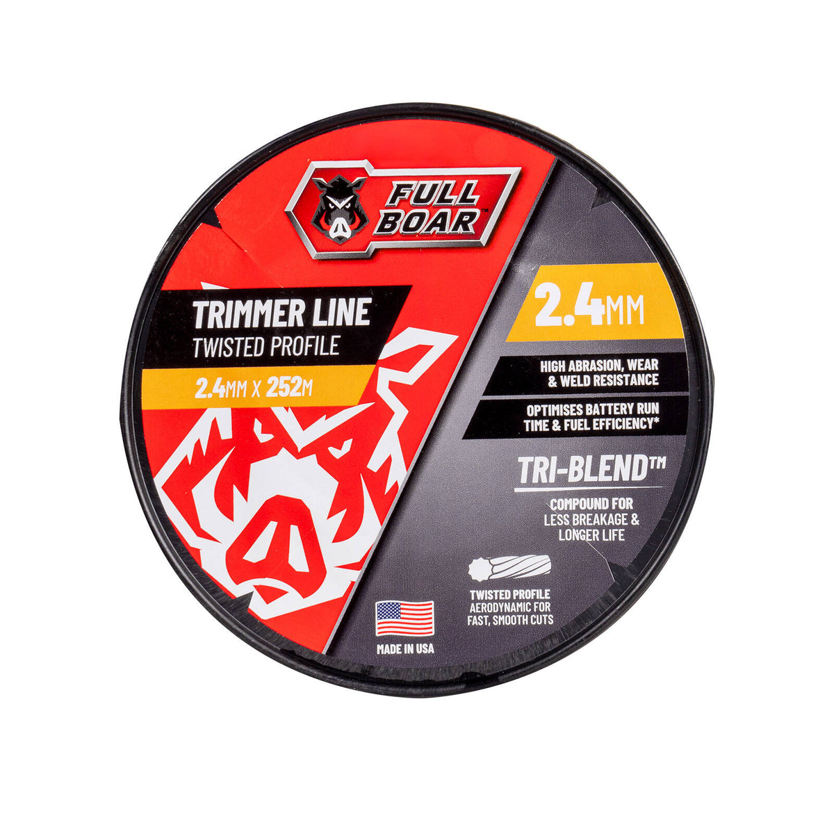 Full Boar 2.4mm x 252m Twisted Profile Trimmer Line