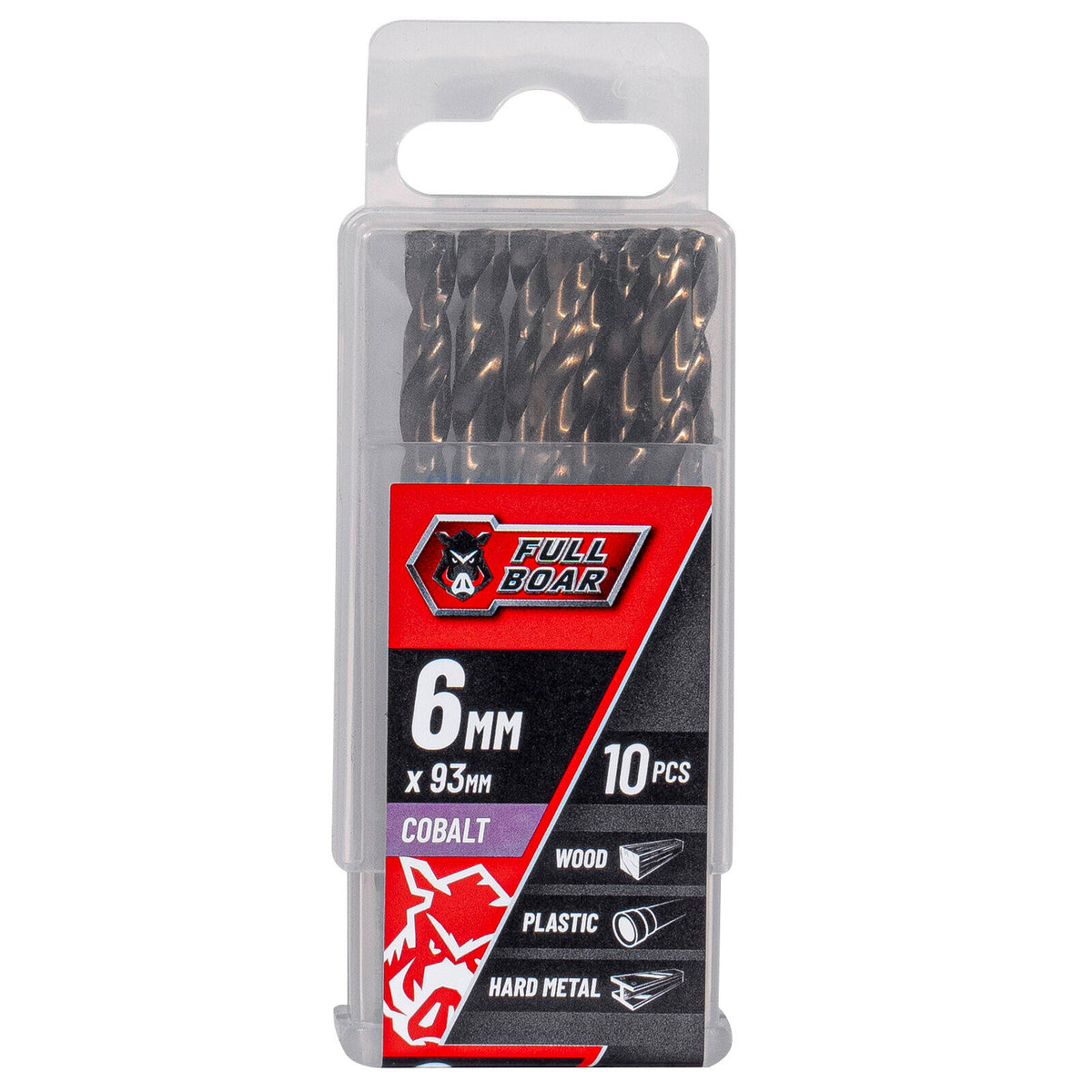 Full Boar 6mm M35 Cobalt Drill Bit - 10 Pack