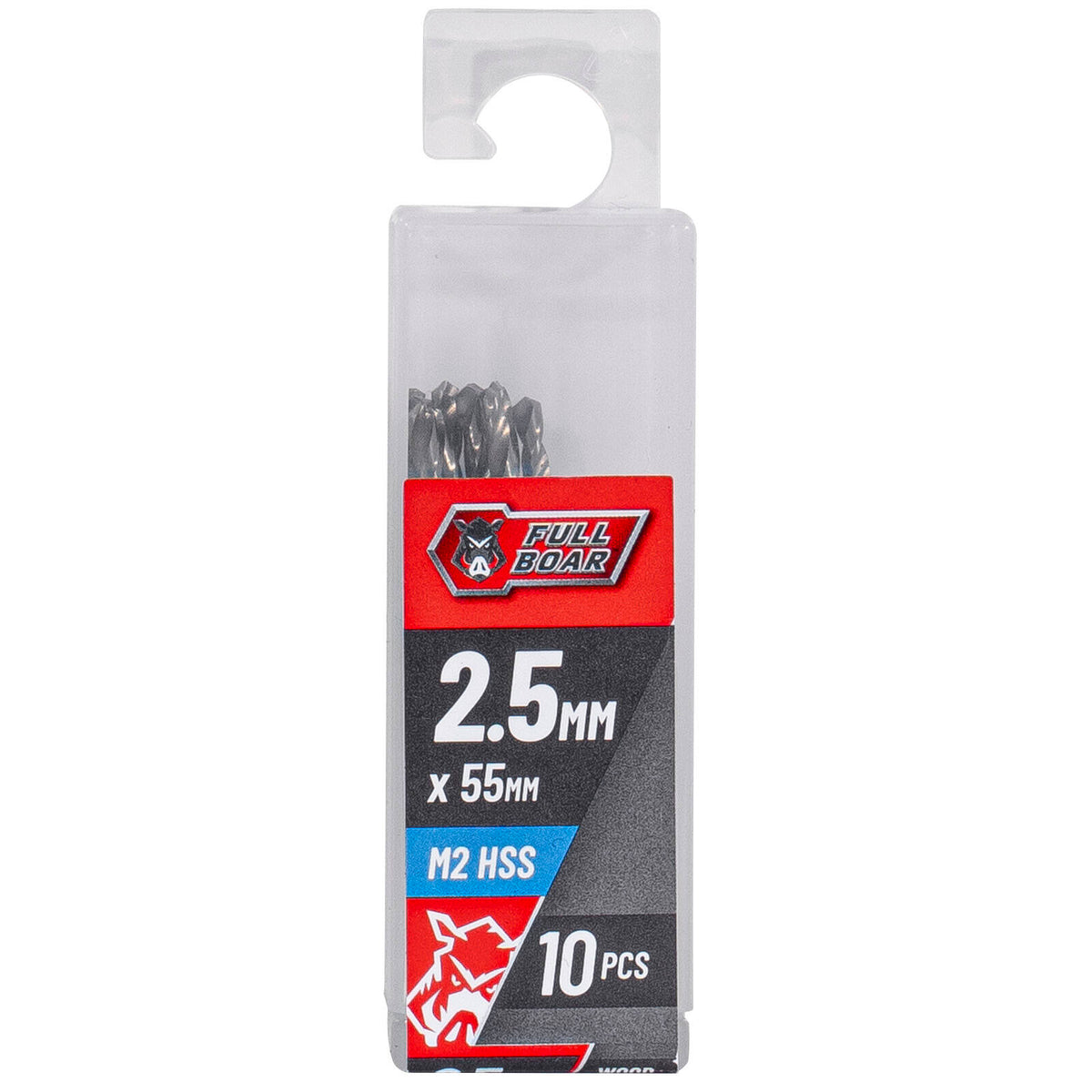 Full Boar 2.5mm M2 HSS Drill Bit - 10 Pack