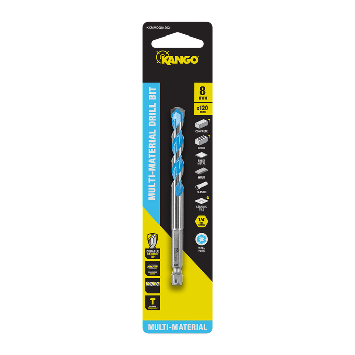 Kango 8 x 120mm 1/4" Multi-Material Drill Bit