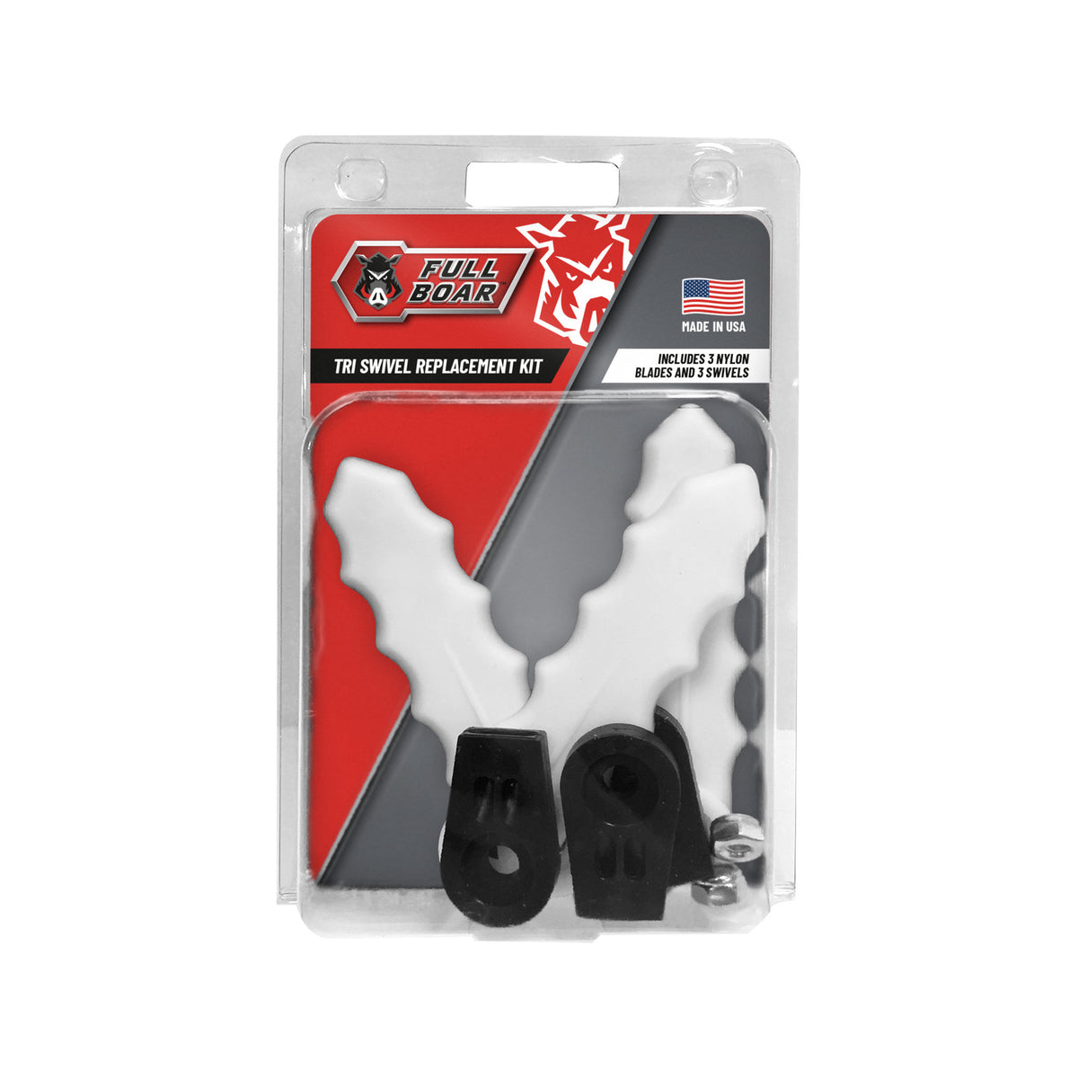 Full Boar 3 x Nylon Blades And Swivels Replacement Kit