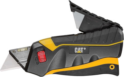 CAT 980080 5" Safety Squeeze Self-Retracting Utility Knife with 3 Round Point Blades