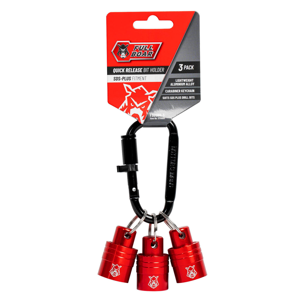 Full Boar 3 Pce SDS-Plus Fitment Quick Release Bit Holder FSDSBH-3