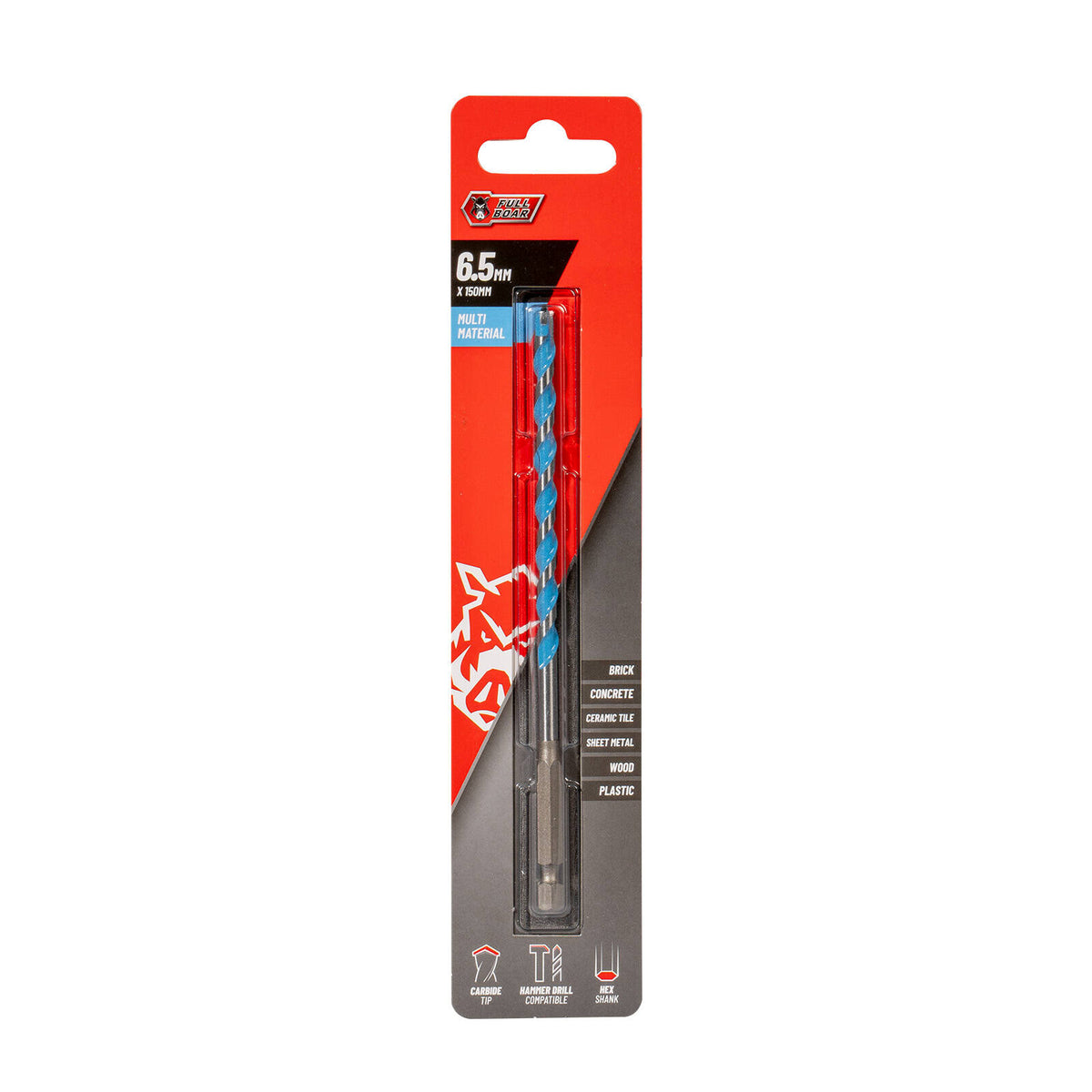 Full Boar 6.5 x 150mm Multi-Material Drill Bit FMMD-65150H
