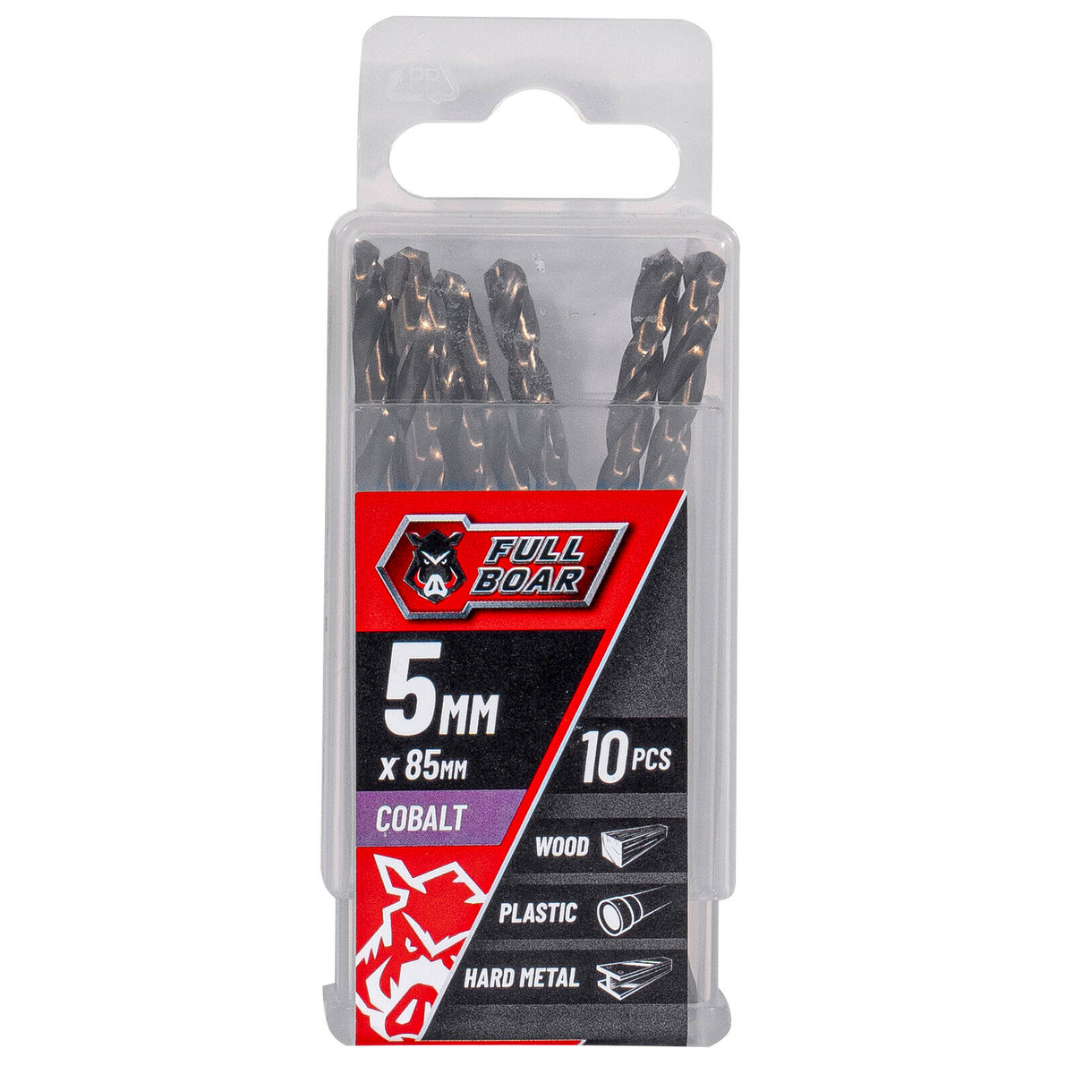 Full Boar 5mm M35 Cobalt Drill Bit - 10 Pack