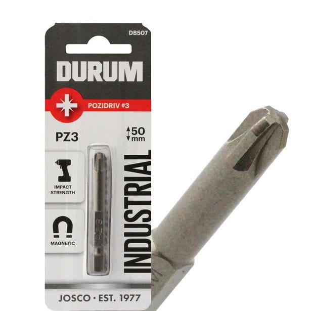 DURUM PZ3 x 50mm Pozidrive Power Screwdriver Bit DB507