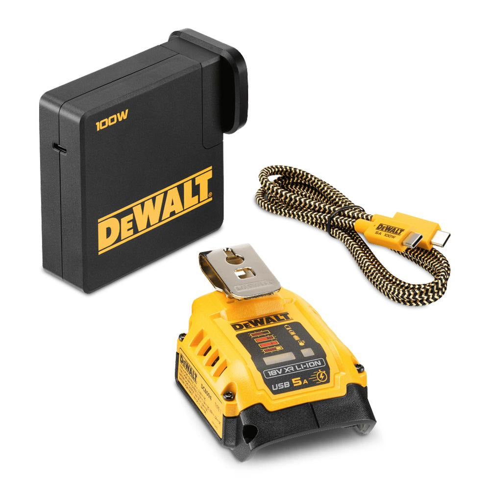 DeWalt DCB094K-XE 18V XR 100W PD USB-C & USB-A BI-DIRECTIONAL CHARGER