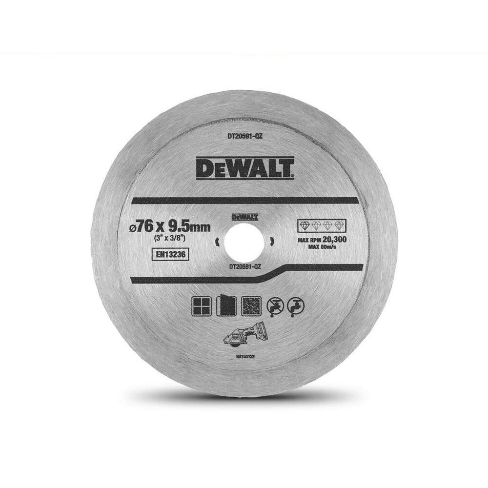 DeWalt DT20591-QZ 75mm (3") Diamond Continuous Tile Blade