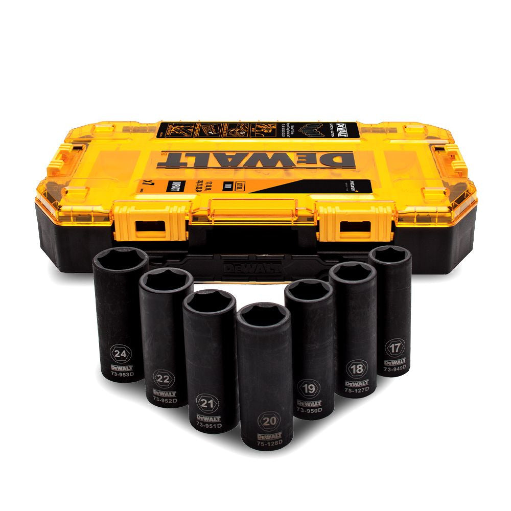 DeWalt DT70905-QZ DeWalt x McLaren F2 Team 7pce 1/2" Drive Metric Deep Socket Set - Special Edition