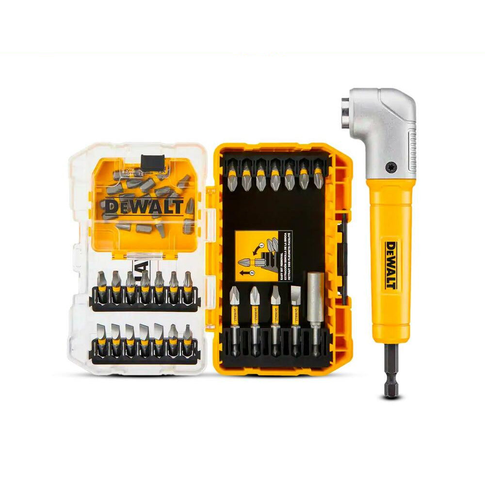 DeWalt DWAMF36RASET 36pce MAXFIT Steel Screwdriving Bit Set with Right Angle Drill Adaptor