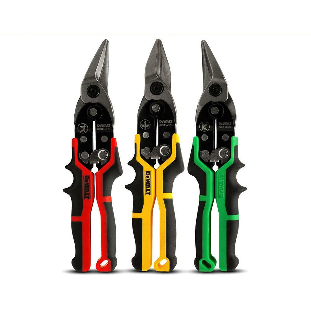 DeWalt DWHT14676 3-Pack Ergo Aviation Snip Set