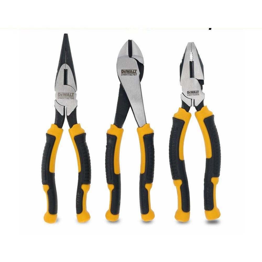 DeWalt DWHT82814-0 3pce 200mm Laser Hardened Long Nose Pliers