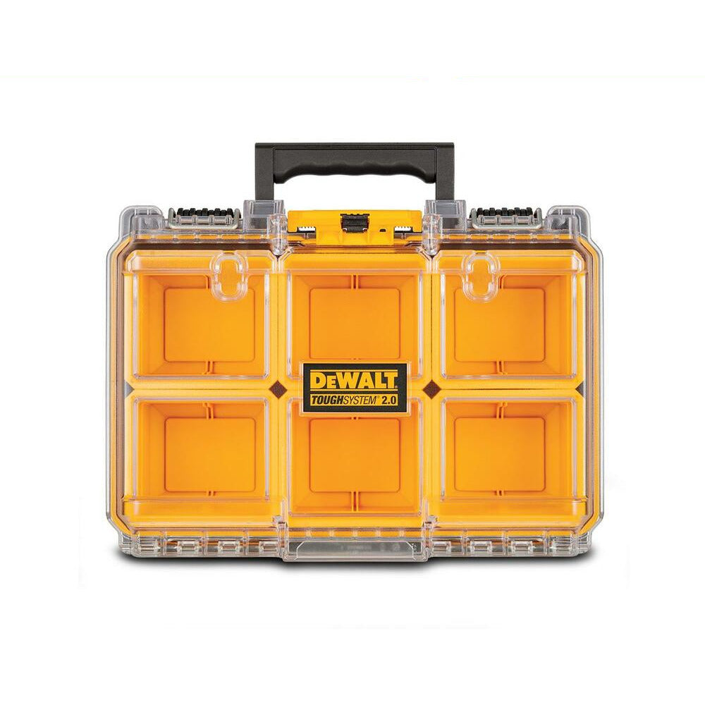 DeWalt DWST83392-1 TOUGH SYSTEM 2.0 Half Width Clear Lid Deep Organiser with 6 Removable Deep Cups
