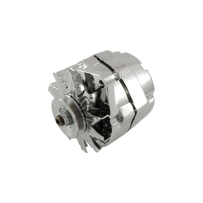 Chrome GM Style 1 Wire 100AMP Internal Regulator Alternator