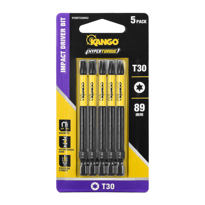 Kango 89mm TX30 Hypertorque Impact Driver Bit - 5 Pack