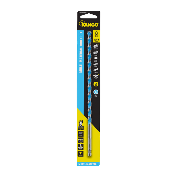 Kango 8 x 260mm 1/4" Multi-Material Drill Bit
