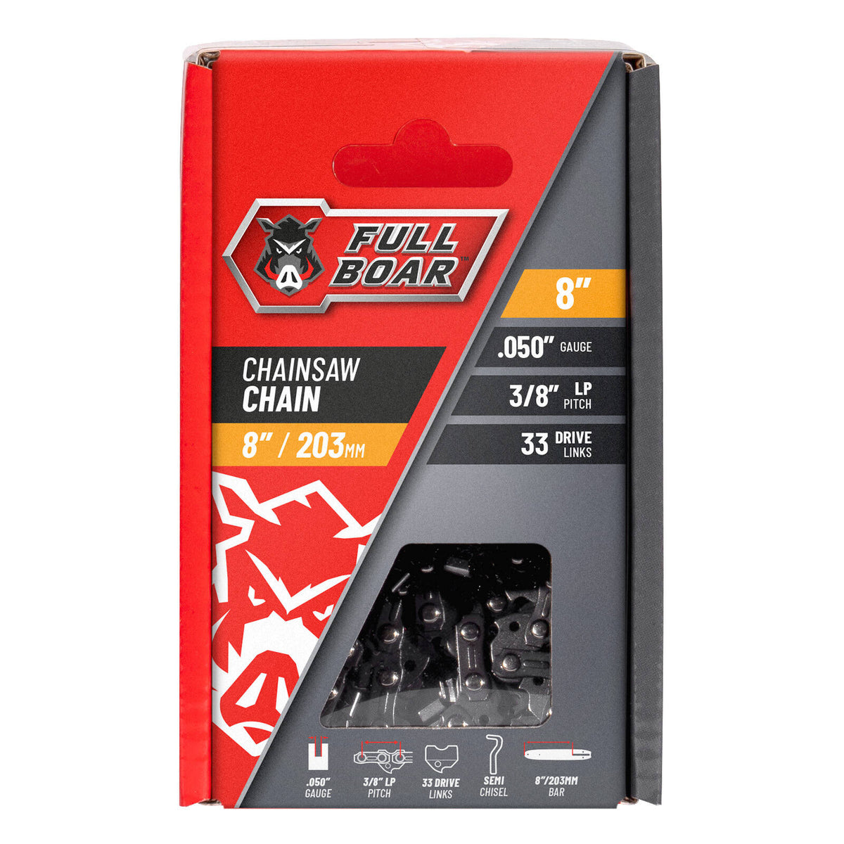 Full Boar 8" / 203mm Chainsaw Chain FBCSC-085033