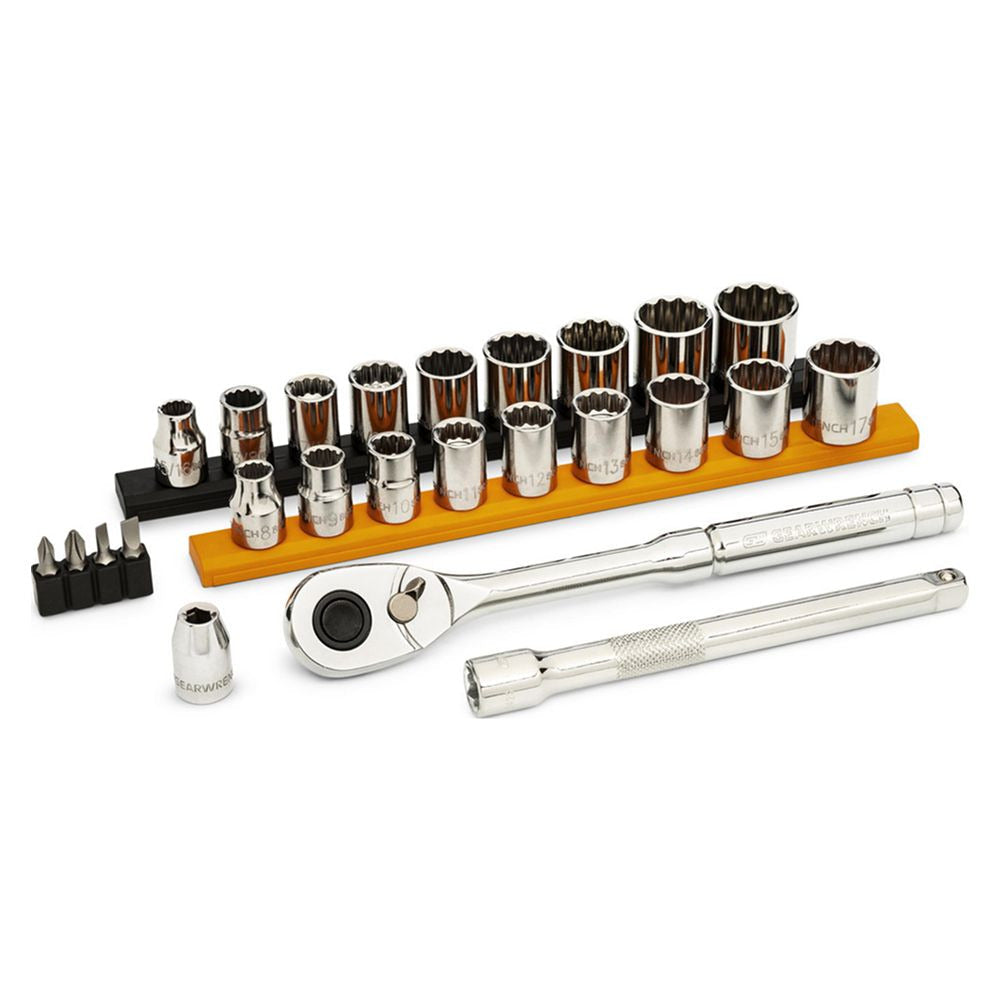 GEARWRENCH GWXSCBMTS38 25pce 3/8" Drive 72-Tooth 12-Point SAE/MM Mechanics Hand Tool Set