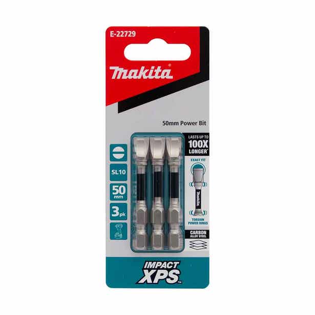 MAKITA 10 x 50mm Impact XPS  Slot Power Bit 3pk E-22729
