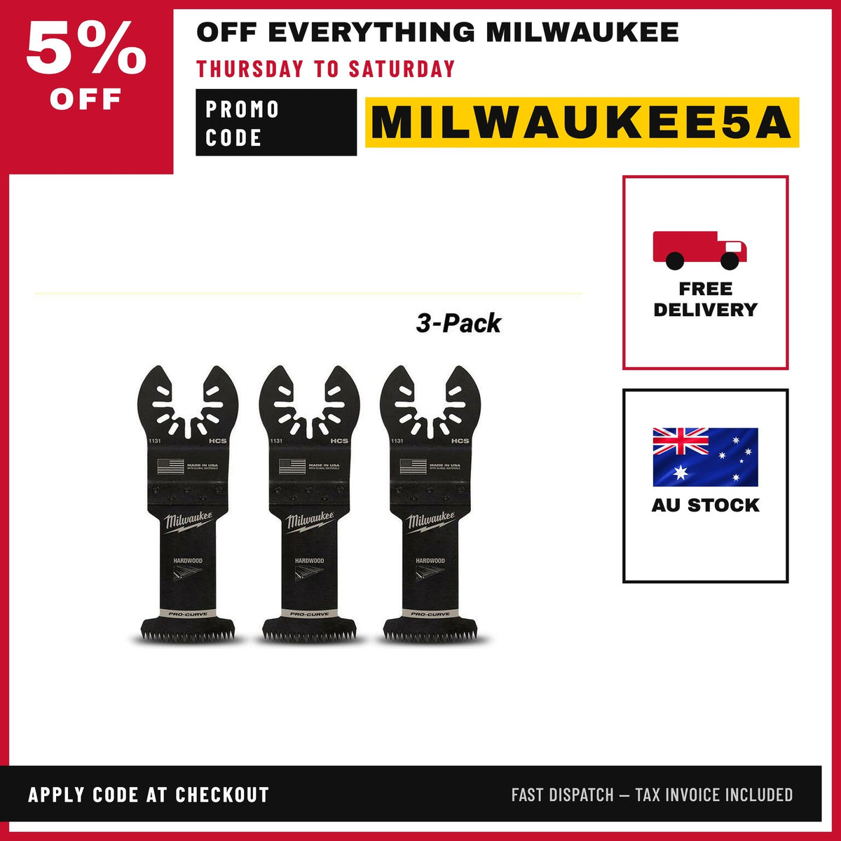 Milwaukee 49251133 3-Pack 35mm (1 3/8") OPEN-LOK Japanese Tooth Hardwood Blade