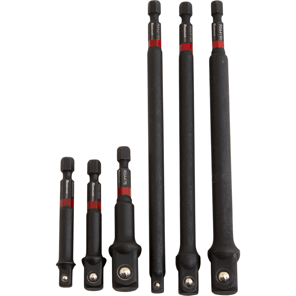 Renegade Industrial 6 Piece 1/4" Hex Drive Socket Adaptors Set - RISA6KIT