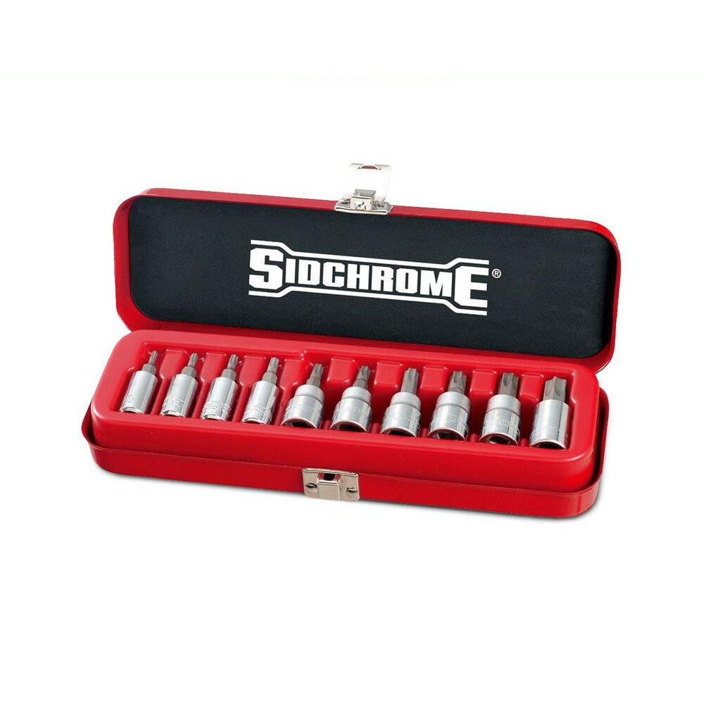 Sidchrome SCMT19107 10pce 1/4 & 3/8” Drive Tru-Torque Socket set