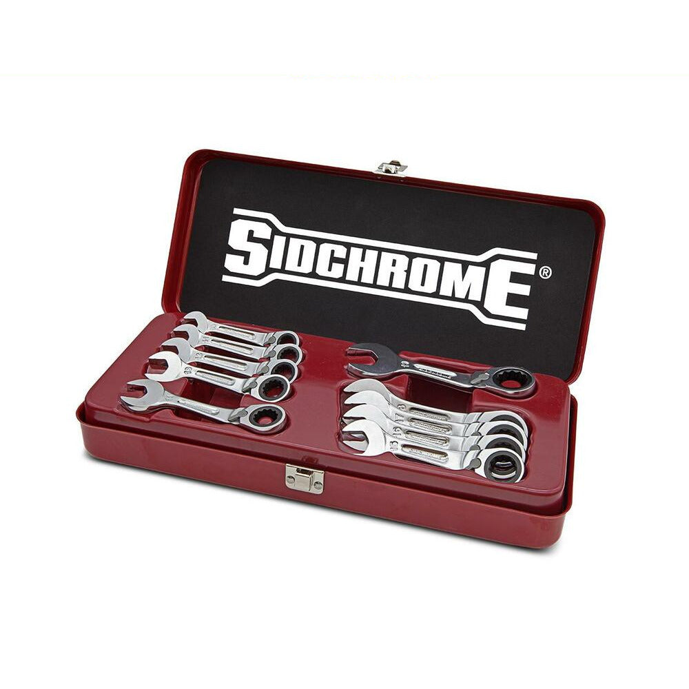 Sidchrome SCMT22203N 10pce Metric Stubby Pro Series Geared Spanners Set