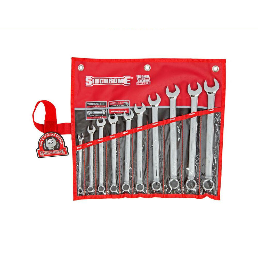 Sidchrome SCMT22208 10pce Metric Ring & Open End Spanner Set