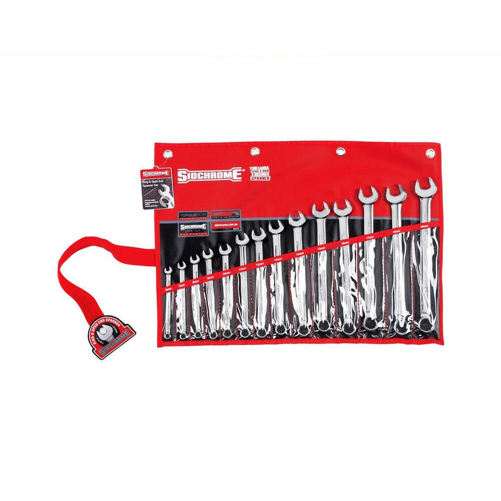 Sidchrome SCMT22210 14pce Metric Ring & Open End Spanner Set