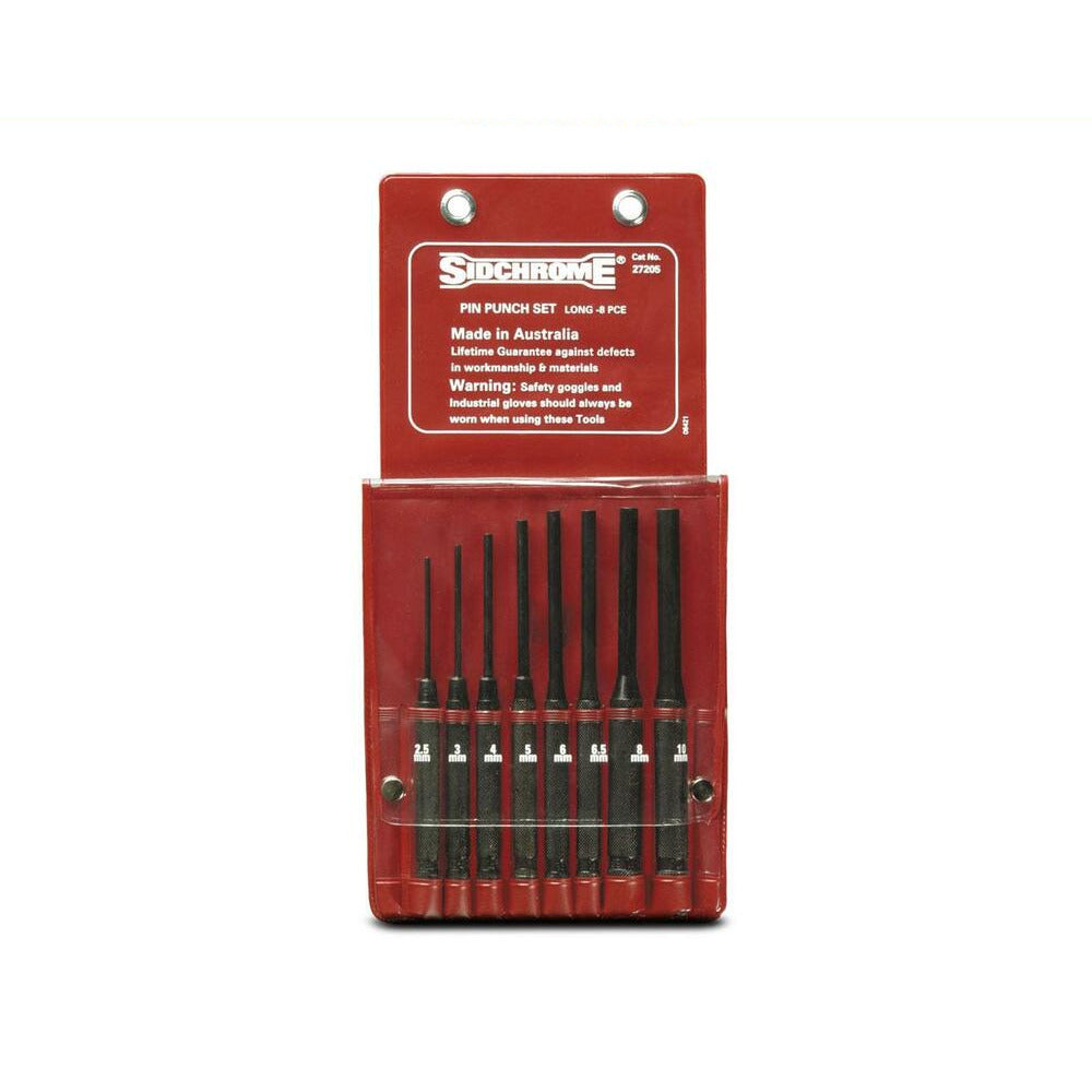 Sidchrome SCMT27205 8pce Long Pin Punch Set