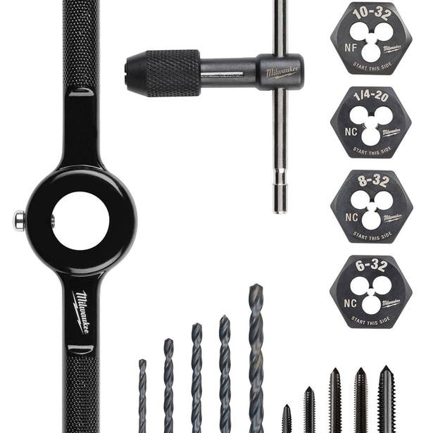 MILWAUKEE SAE Tap and Die 17 Piece Set - High Carbon Steel 49225654