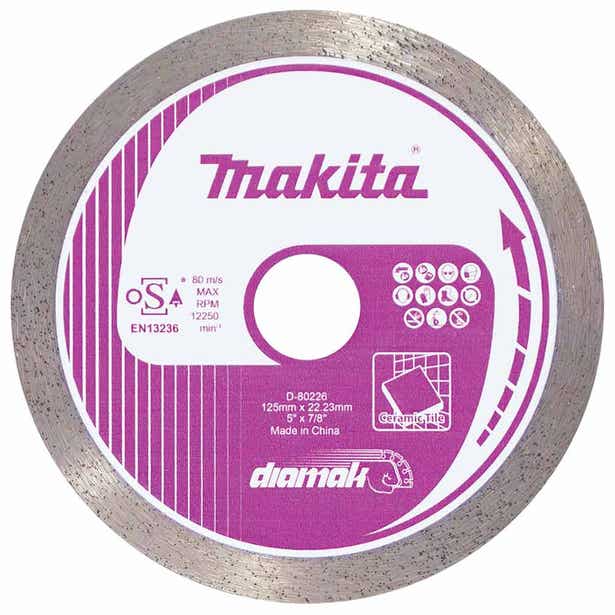 MAKITA 125mm x 22.23/20 Diamak Continuous Rim Diamond Blade D-80226