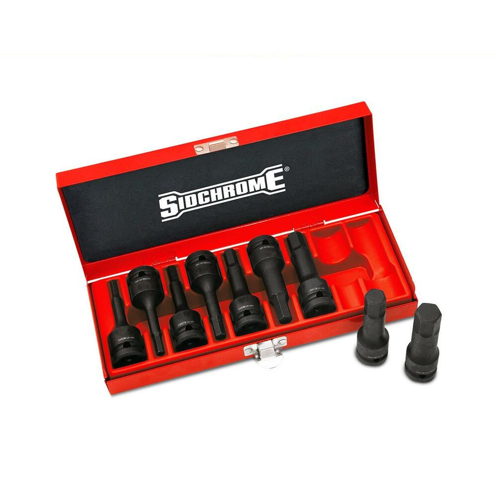 Sidchrome XS4H09T 9pce 1/2" Drive INHEX Imperial AF Impact Socket Set